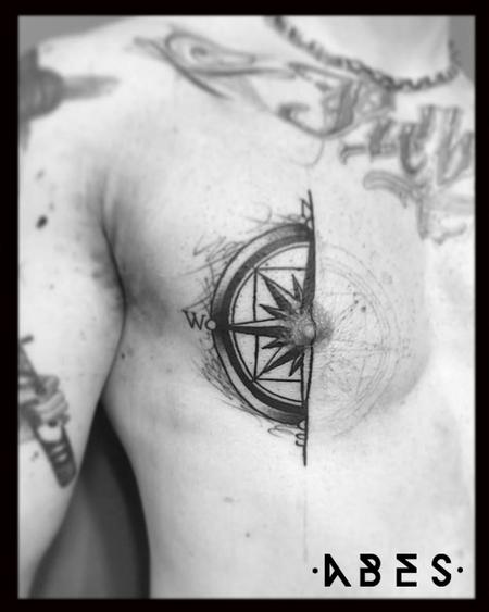 Tattoos - half compass - 119853